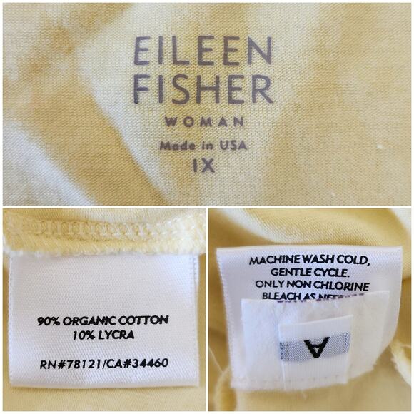 EILEEN FISHER Woman System yellow organic cotton scoop neck tank top Size 1X - Picture 3 of 4